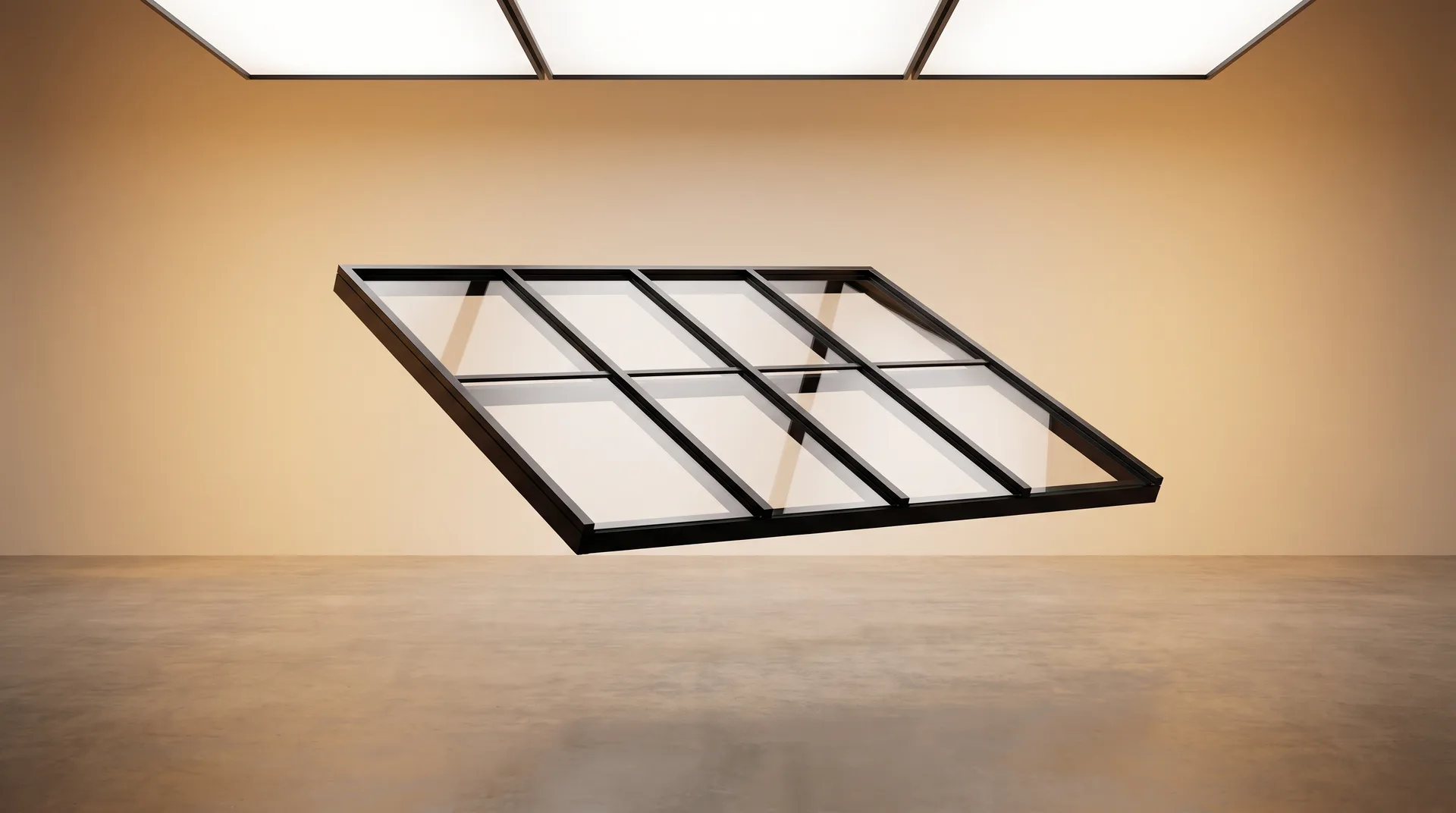 Verrières atelier acier sur mesure — séparation style industriel : illustration studio CGI de l'équipement (rendu premium)