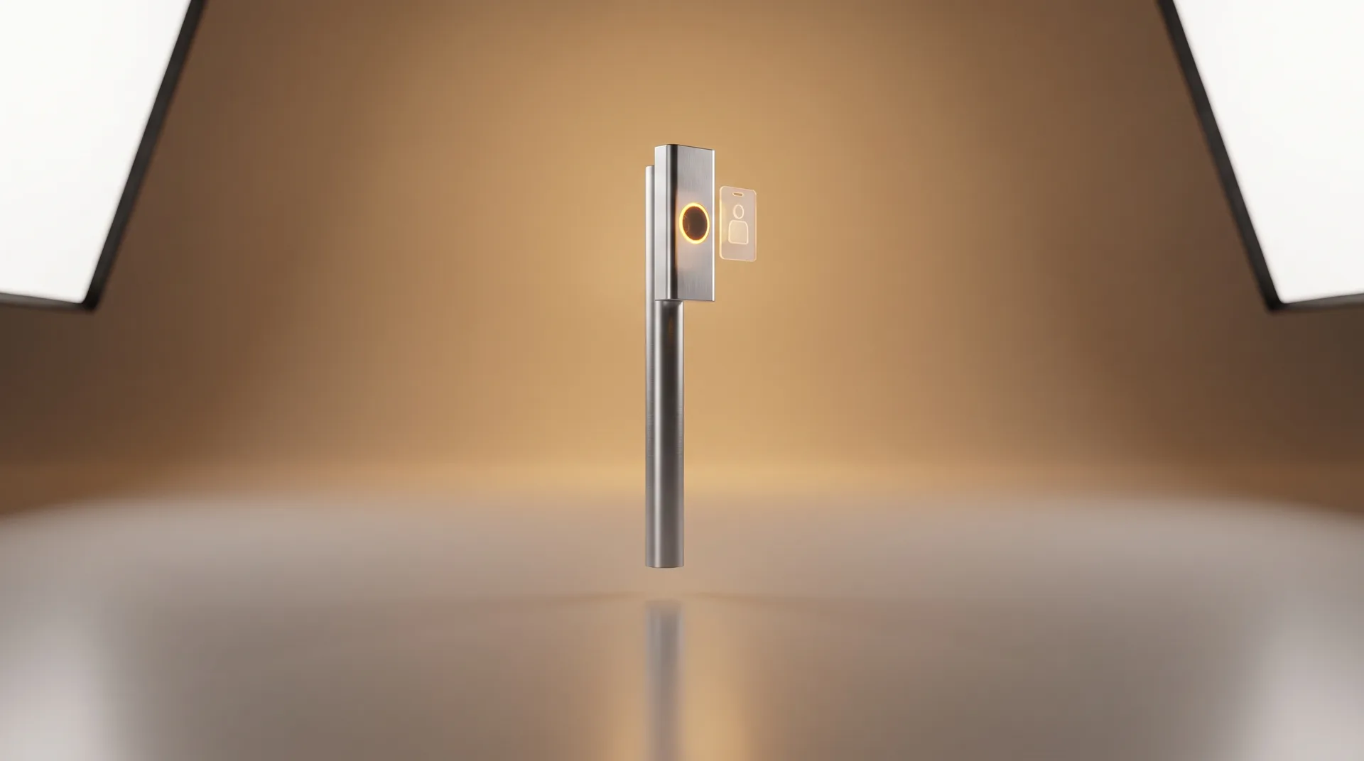 VIGIK+ — le standard d'accès facteur qui remplace le VIGIK d'ici 2030 : illustration studio CGI de l'équipement (rendu premium)