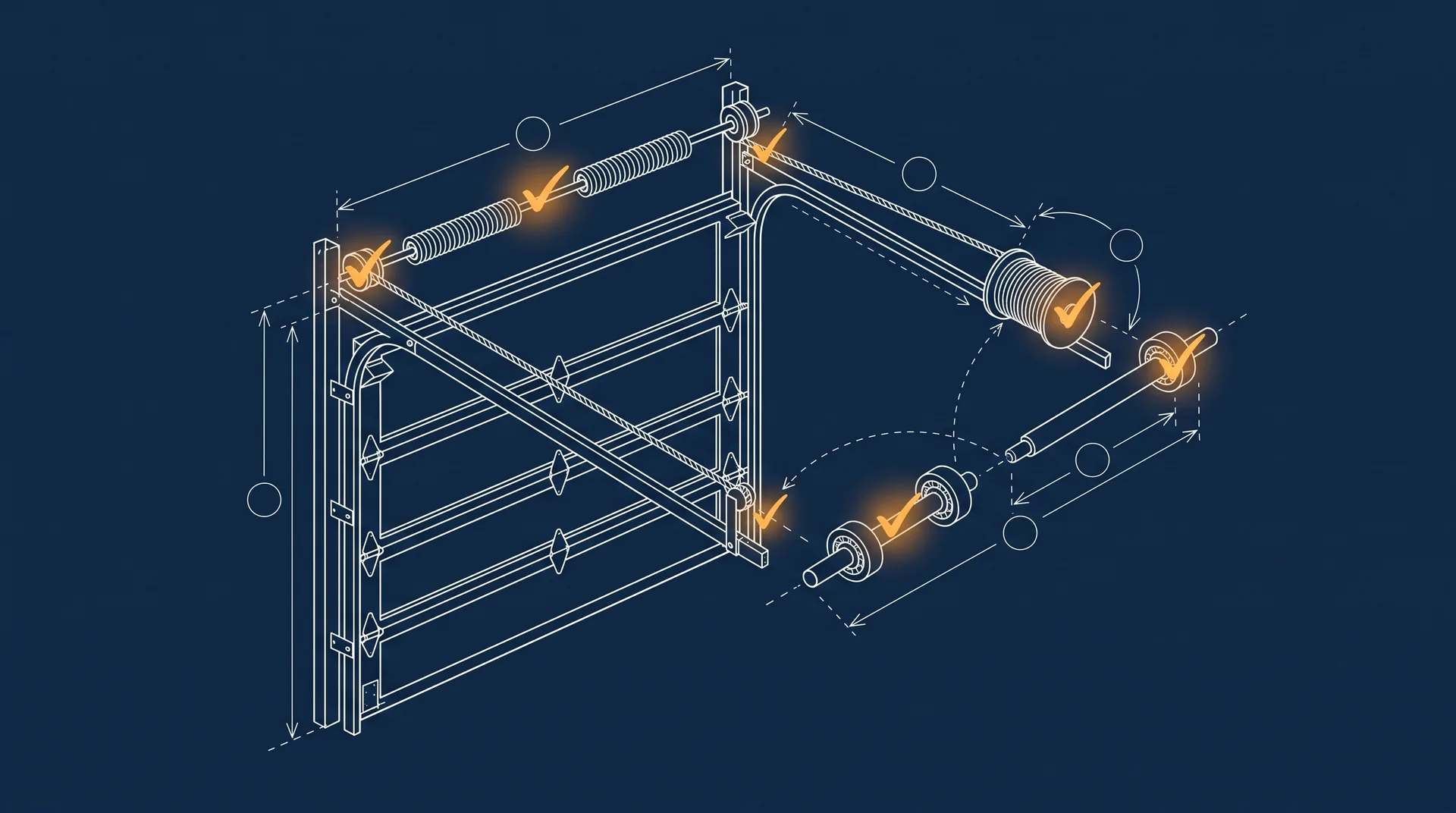 Illustration technique stylisée — Arrêté du 21 décembre 1993 — Maintenance obligatoire portes automatiques