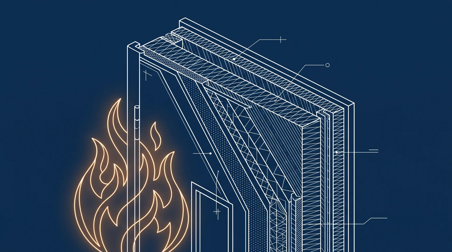 Illustration technique stylisée — Norme NF EN 13501-2 — Classification résistance au feu