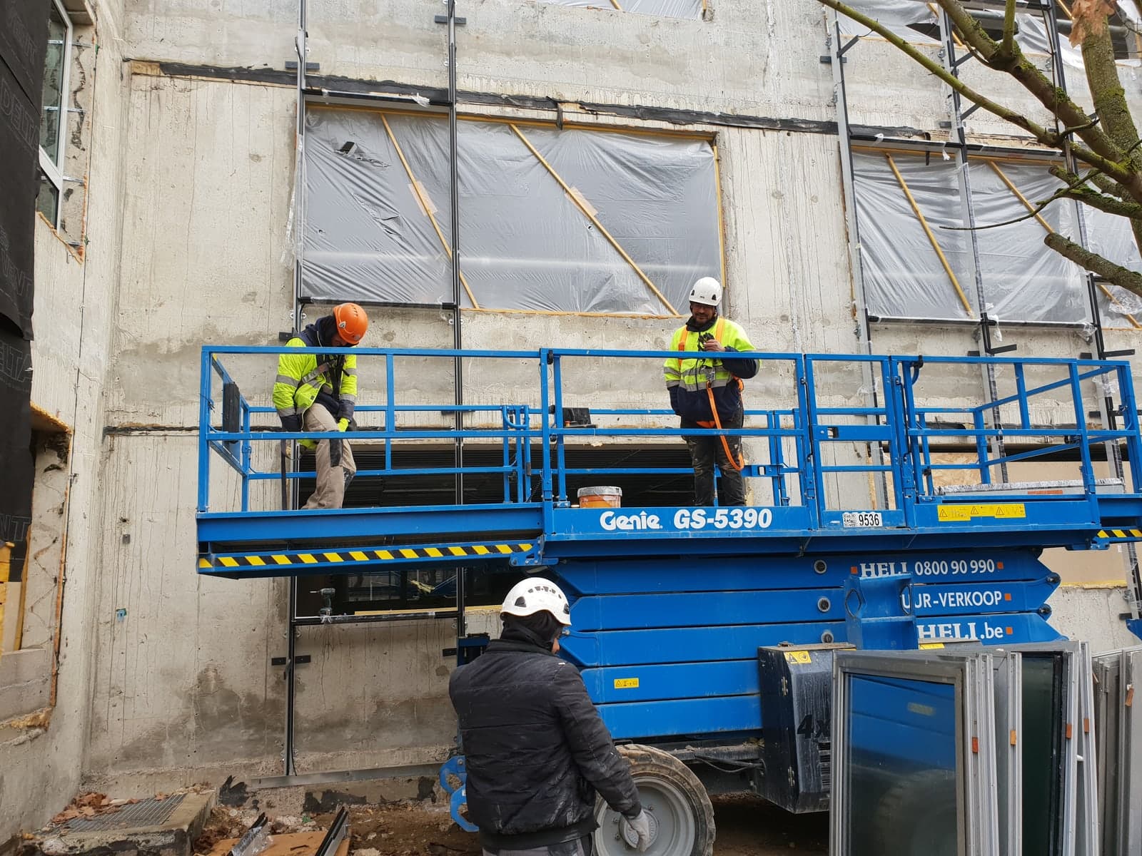 Vue d'ensemble chantier façade en hauteur